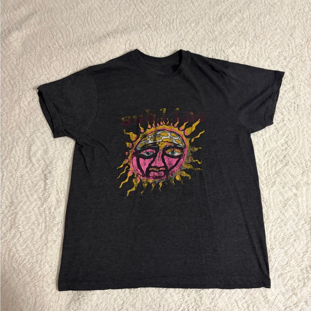 Sun Face Graphic T-Shirt - Black